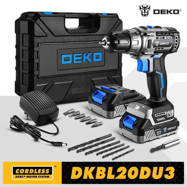 Deko 20v ברגים אלחוטי ללא מאמץ ערכת קומבו מיני מברג חשמלי מיני 2 כלי כוח מהירות עבור עבודת עץ 1