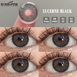 EYESHARE Vibrant Gray Colored Contact Lenses - Yearly Wear (LUCERNE - BLACK)