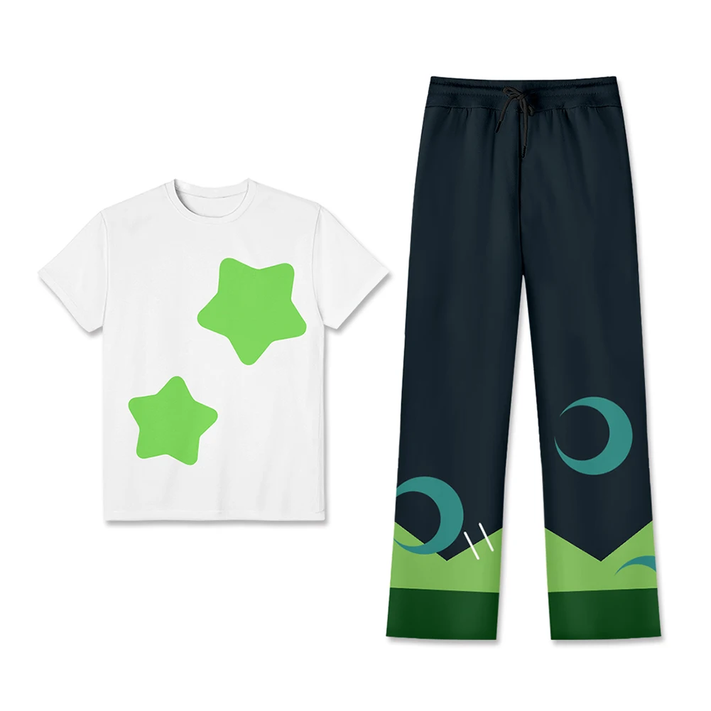 

Hunter Cosplay The Owl Season 3 House Casual Wear T-Shirt Pants Set Halloween Carnival Party Disguise Suit For Adult Men Women