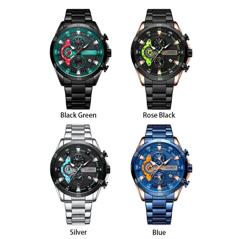 Curren 8402 Men Watch Business  Quartz New Wristwatch 6-Hand Chronograph Quartz Casual Luxury Relogio Masculino 6
