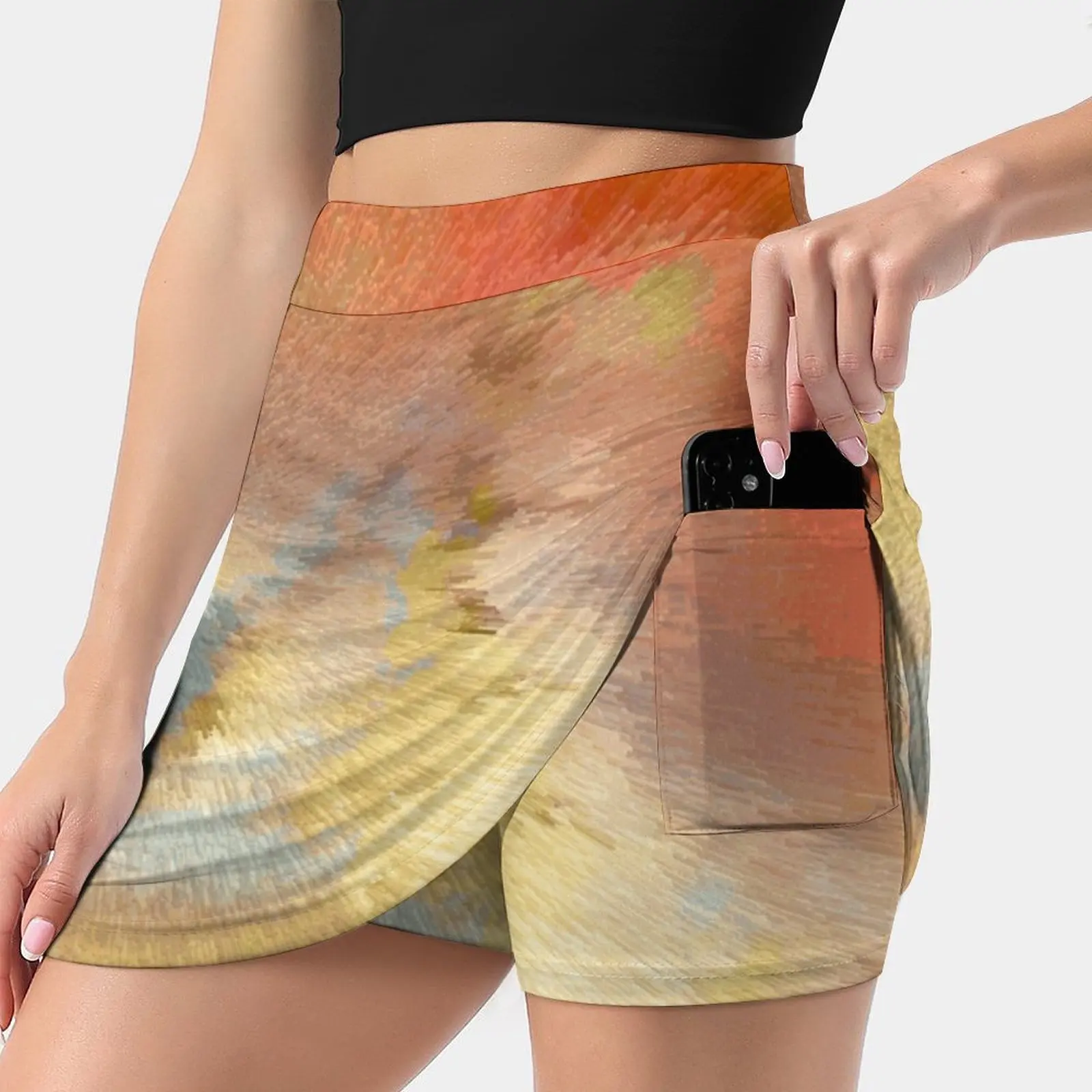 

Homage To Turner Women'S Summer Fake Two Piece Skirts Casual Sports Beach Skirt Girl Skorts Abstract Geometry Geometric Pattern