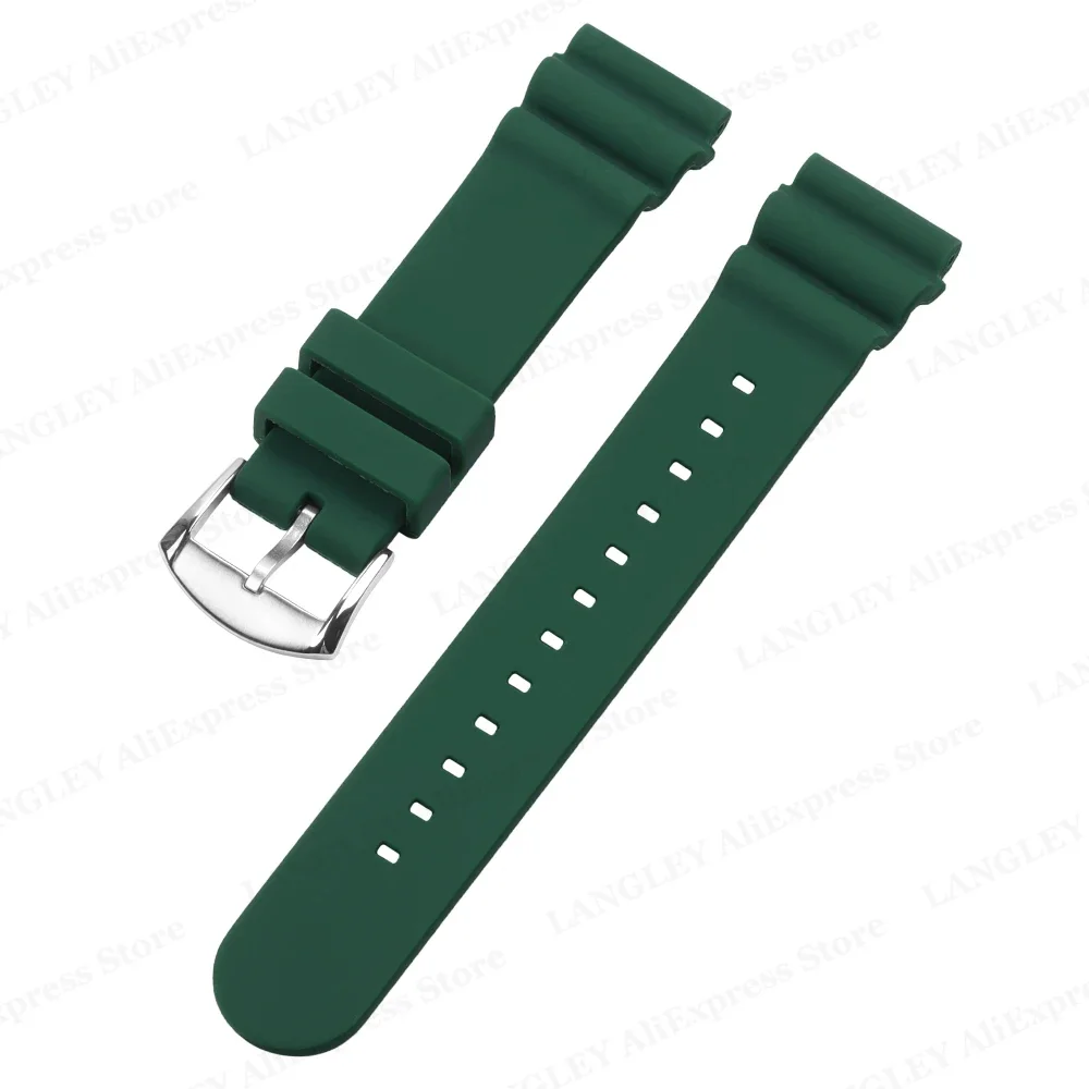 Premium Silicone Watch Band with Ring Clasp and Pin Buckle - Available in 20mm and 22mm