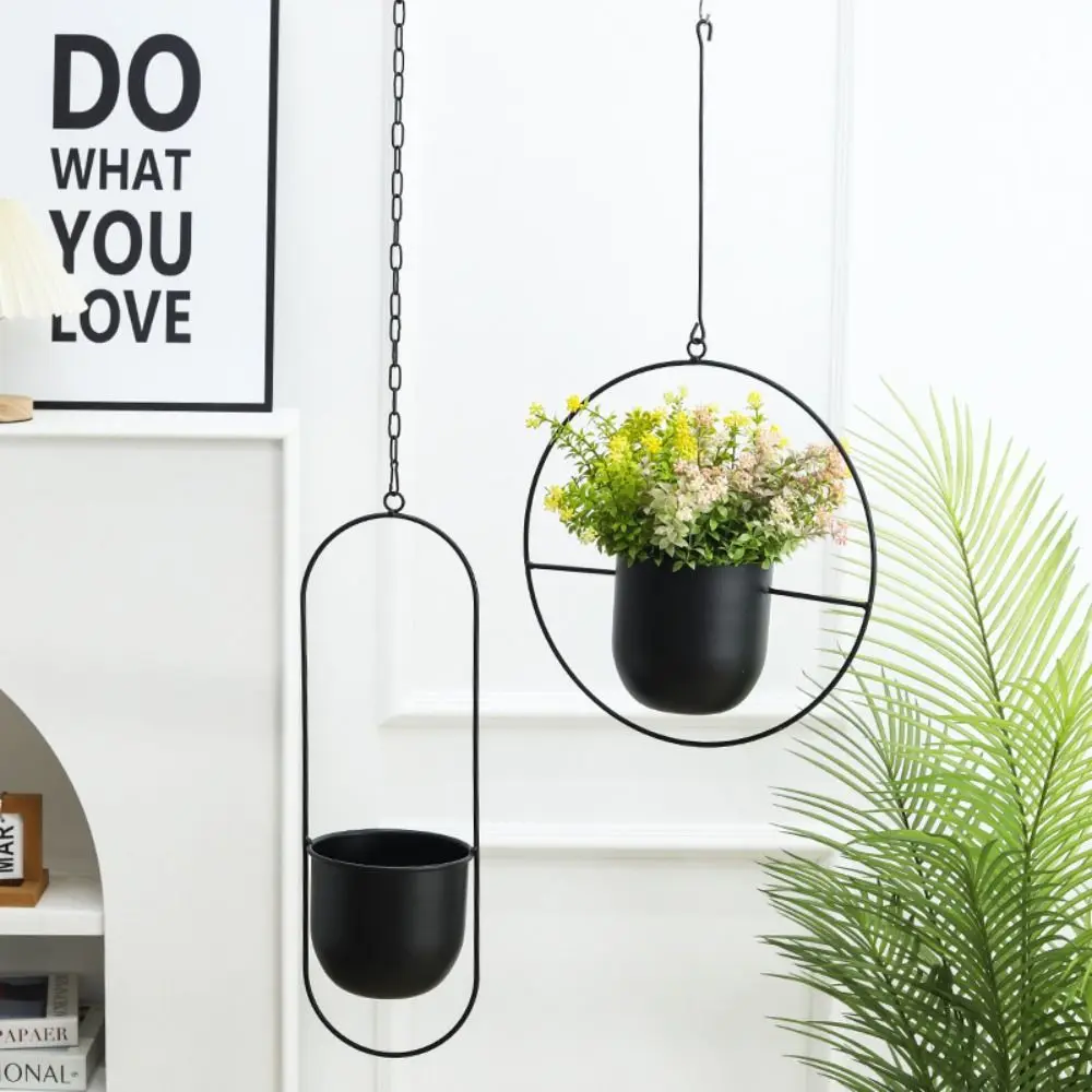 Simple Modern Iron Hanging Flower Pot flower pot plant hanger Creative Plant Hanging Basket Home Decoration Succulent Plant Flowerpot Home Decoration