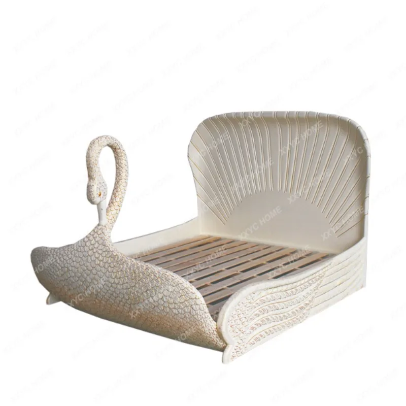 Cartone Animato Bambini Swan Girl Letto Singolo Principessa Letto Matrimoniale Letto A Castello