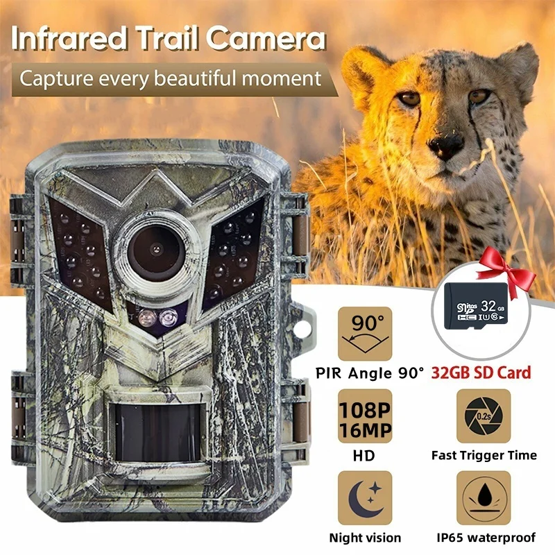 WildlifeCamera16MP1080PTrailCameraIP54waterproof33ftNight
