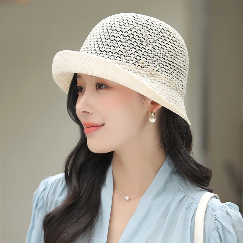 

Monochrome Short Brim Bucket Hat Breathable Sun Hat Spring Summer UV Protection Sunshade Hat Suitable For Travel Shopping