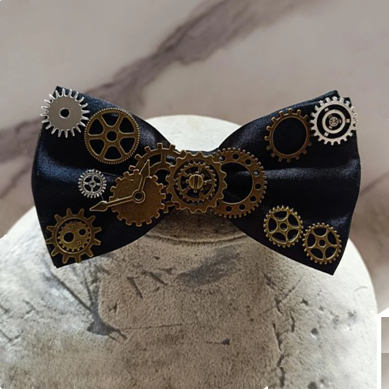 

Black Steampunk Bow Tie Costume Accessories Unisex Vintage Victorian Men's Punk Gear Cravat