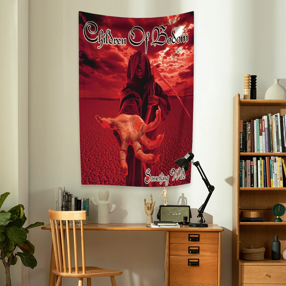 Tapestry Children Of Bodom Death Metal Rock Band Wall Hanging Background Cloth Bedroom Decor Bedspread Sofa Blanket tapestry decorations