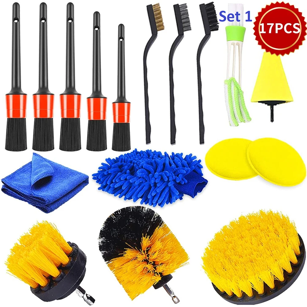 

8/11/17 Pcs Car Cleaning Tools Detailing Brush Kit Boar Hair Vehicle Auto Accessories Wood Handle Multi-Application