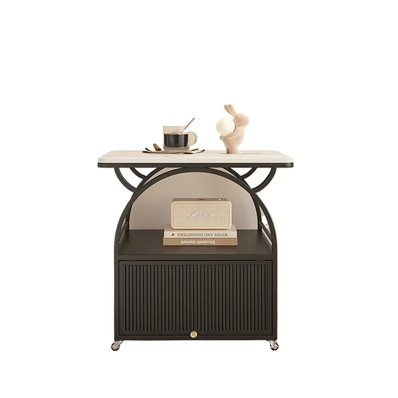 Modern simple removable bedside table new creative children's wrought iron side cabinet shelf