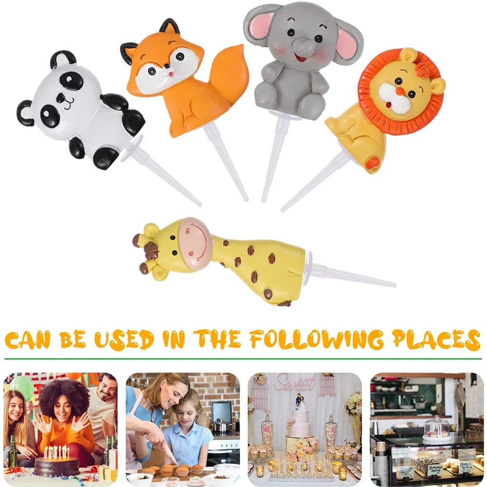 Safari Tier Kuchen Dekoration Cartoon Wald Tier Kuchen Topper Rensin Löwe Panda Kinder Dschungel Safari Geburtstag Party Supplies – Detail 2