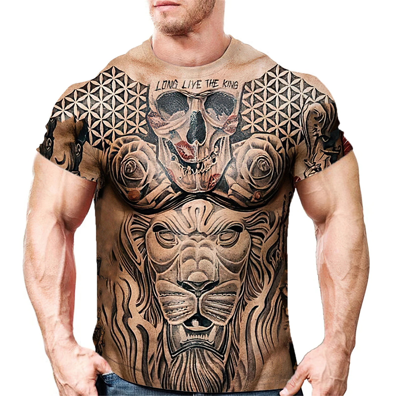 Kusikohc Tattoo-print Long-sleeved Stretch-mesh Top in