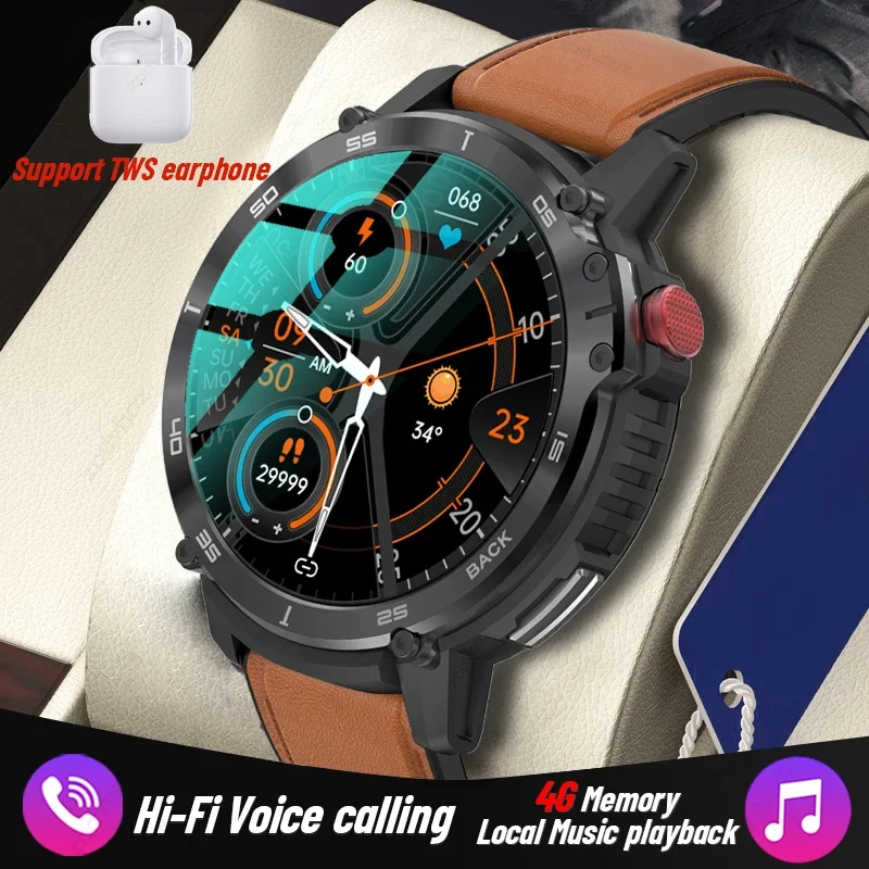 

Smart Watch Men 4G ROM 1G RAM 1.60" Display Voice Calling Sport Watches Local Music Playback IP68 Waterproof Smartwatch 2023 New