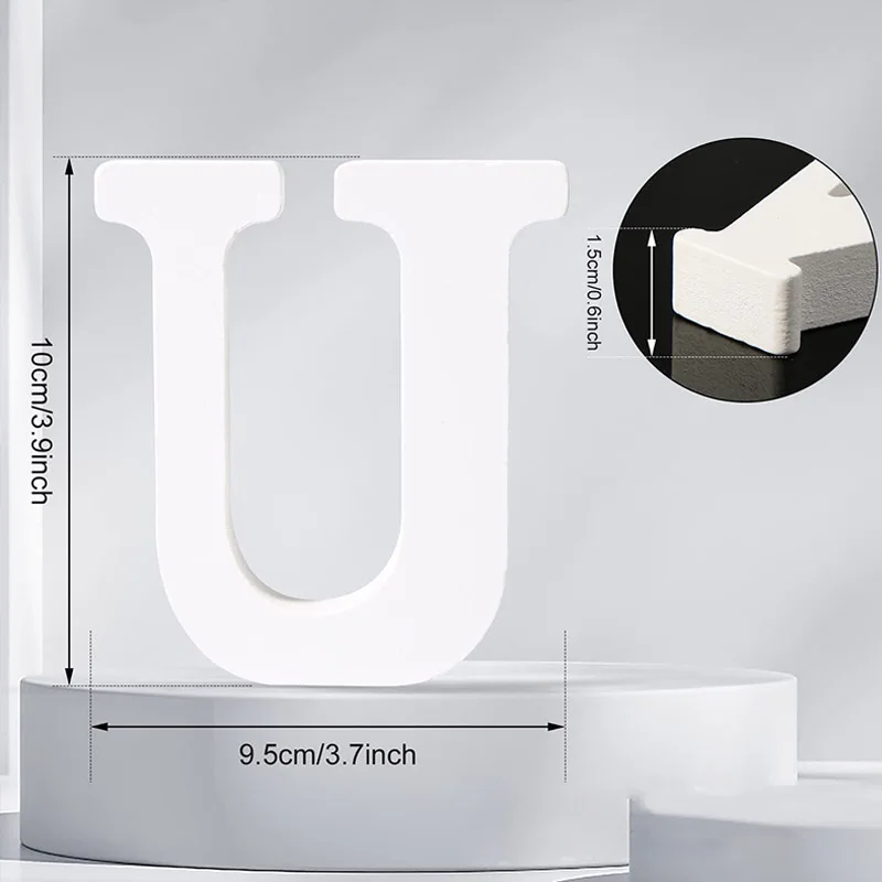 White Wooden Alphabet Letter - Personalized DIY Home & Event Decor, 10CM