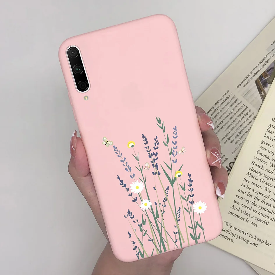 Fashionable Matte Silicone Phone Case - Cute Girl with Flower & Butterfly Design - 6.59