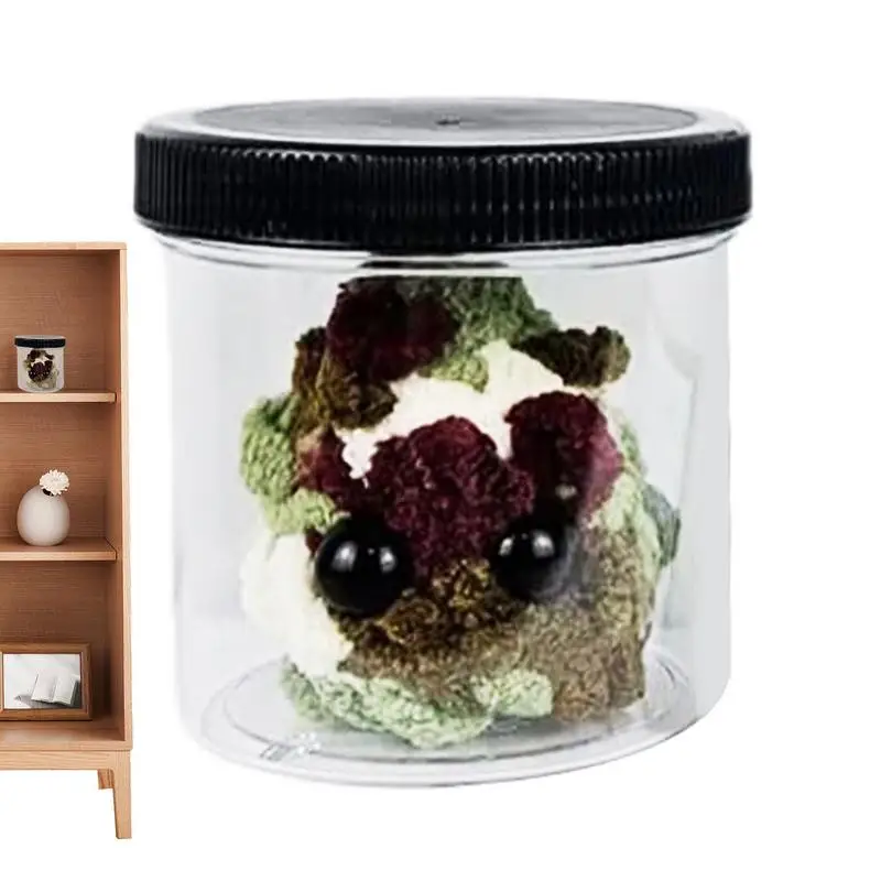 

Милая плюшевая мягкая игрушка в банке, необычная Мягкая кукла 5,5 см, домашний декор, зеленое милое украшение для полок, письменных столов, гостиных столов