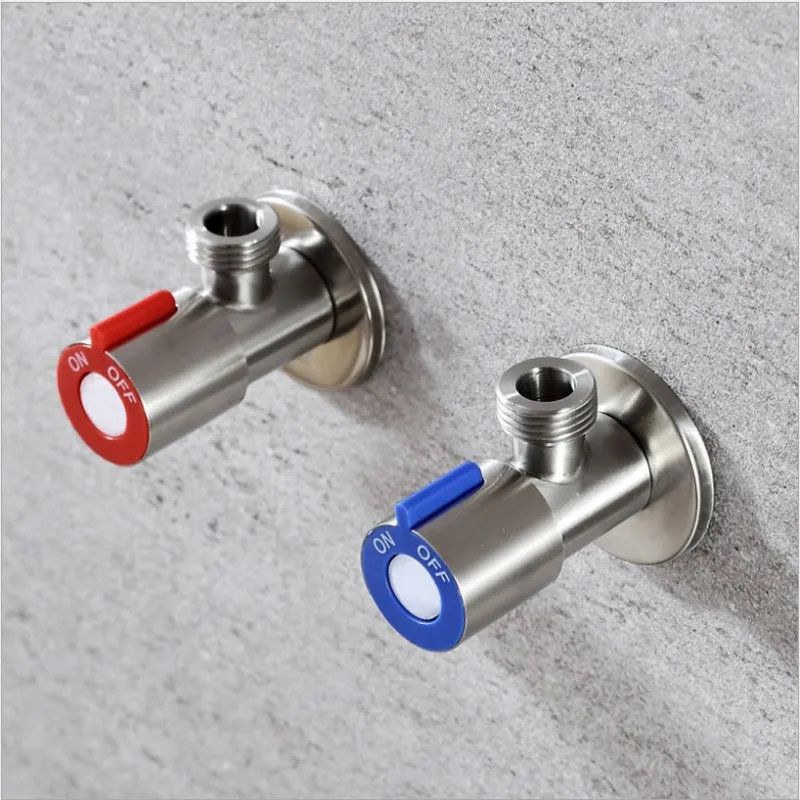 Inlet Valve Angle Valve Faucet Valve Toilet Tank Filling Valve Toilet Fill Valve Stainless Steel Hot Cold Inlet Valve Toilet Filling Angle Valves Sink Basin Water Heater Faucet Kitchen Bathroom Accessories