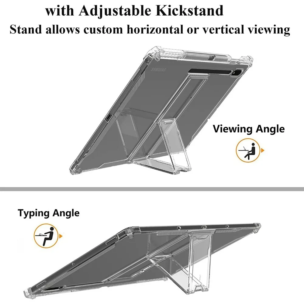 TPU Case For Samsung Galaxy Tab S9 S8 Plus 12.4 PC Stand Cover For Galaxy S7 PLUS FE 12.4 Tab S6 Lite 10.4 S9 11" A8 10.5 Funda_voghion.com