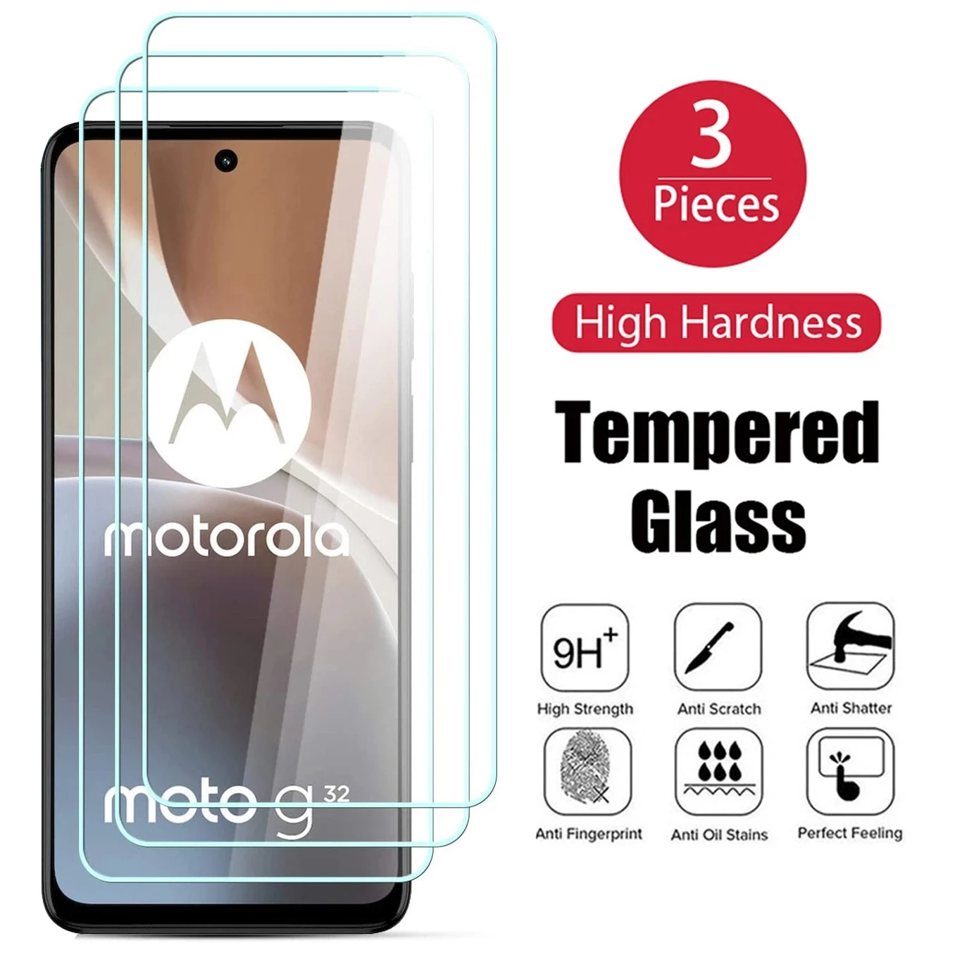 

3PCS For Motorola Moto G22 G52 G10 G20 G30 G50 G60 G60S G31 G41 G51 G73 G71 G62 G42 G32 G100 G200 G82 5G Screen Tempered Glass