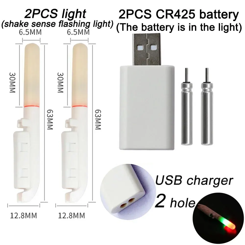 LED Fishing Light Stick with USB Rechargeable Battery - Luminous Night Tackle Fluorescent Lamp