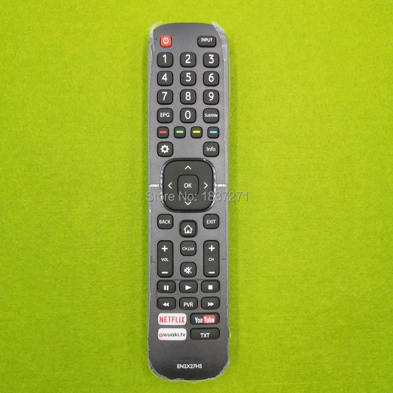 EN2X27HS VINABTY Sostituzione Telecomando Adatta per Hisense LED TV H40M3300 H50M3300 H55M3300 H32M2600 H40M2600 H49M2600 H75M7900 M7000 H55M7000 H65M7000 H65N5300UK H55N5300UK H50N5300UK H43N5300UK