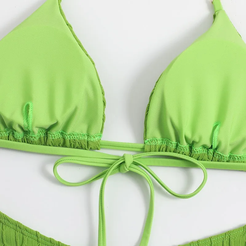 Women's Two Piece Swimsuit Chain Linked Halter Triangle Cut Out Bikini Sets Bathing Suits