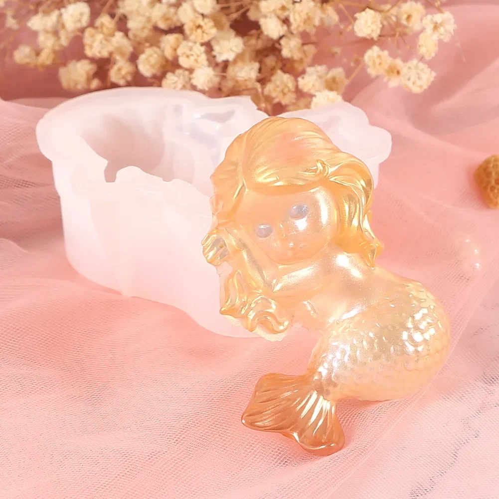 Description Picture 2 of itemDIY Angel/Mermaid Silicone Soap Mold 3D Portrait Plaster Candle Epoxy Resin Making Tool Handmade Chocolate Ice Cube Baking Kit
