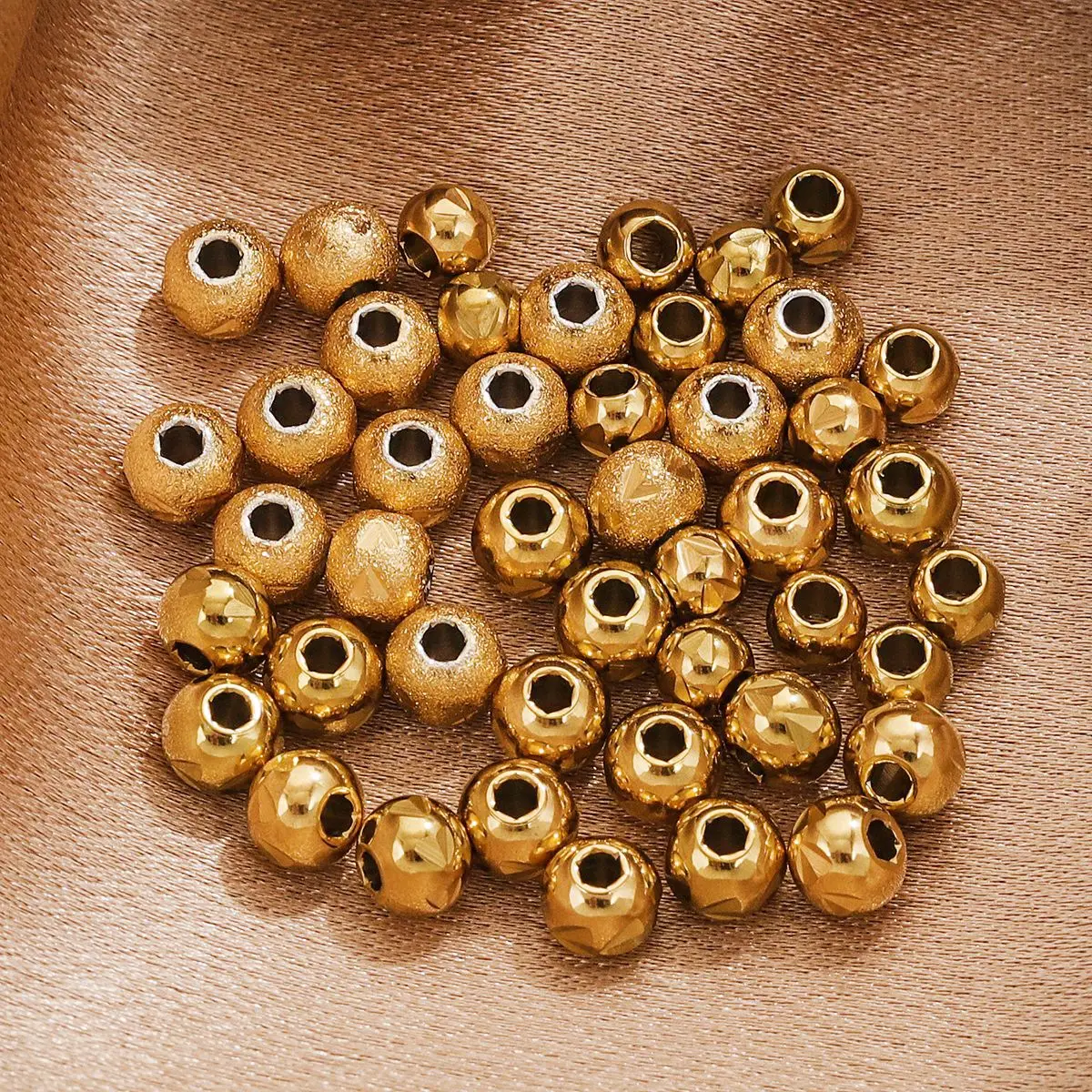 Stainless Steel Sanding Beads Handmade Bracelet Spacer Waterproof Bead Jewelry Accessories 4