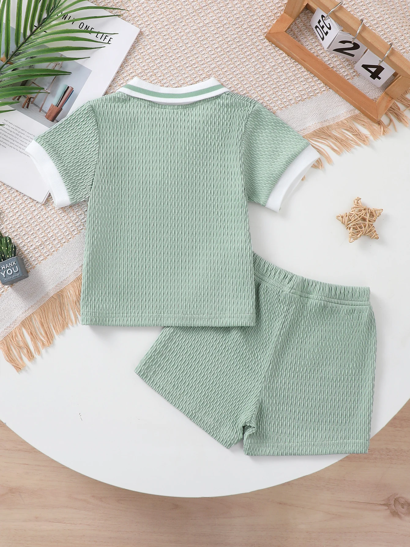 0-3Y Children's 2PCS Fashion Newborn Summer Set Color blocked Clothing Casual Breathable Mesh Short sleeved Top+Shorts Set 2