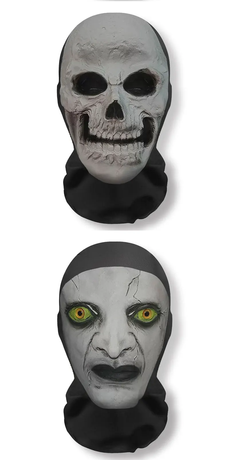 3D Ghost Face Mask - Halloween Balaclava Breathable Cosplay Prop
