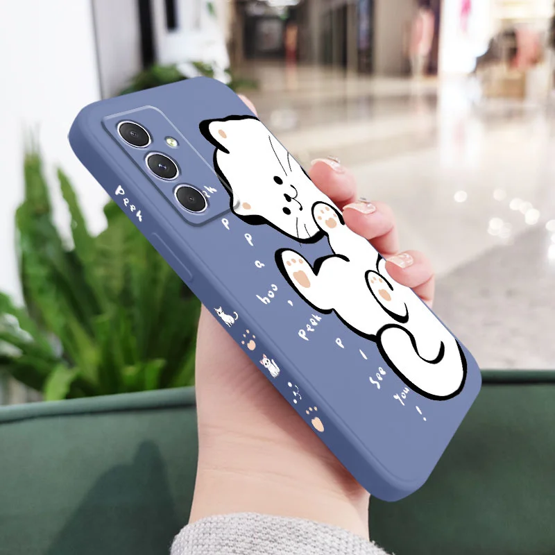 Charming English White Cat Phone Case - Minimalist Design