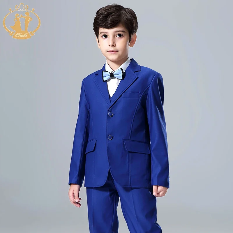 Blue Suit for Boy School Formal Set Button Blazers for Boys Roupas Infantis Menino Boys Suits Weddings Kids Blazer