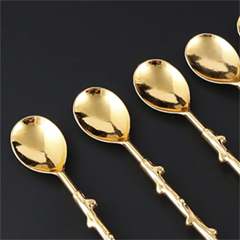Rhinestone spoon set coffee spoon dessert fruit spoon festive table spoon 6-piece