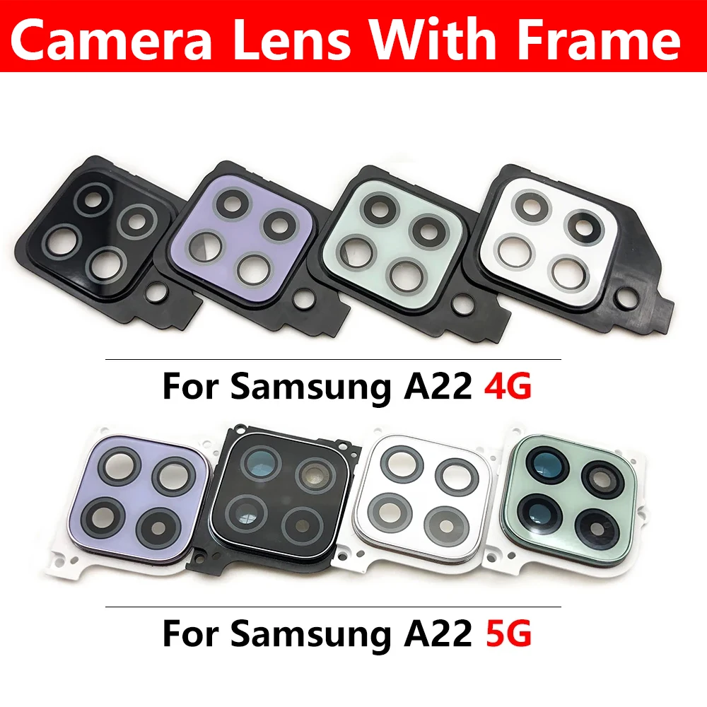 

Новинка для Samsung A22 4G A225F / A22 5G A226B задняя камера стеклянный объектив круглая крышка с рамкой