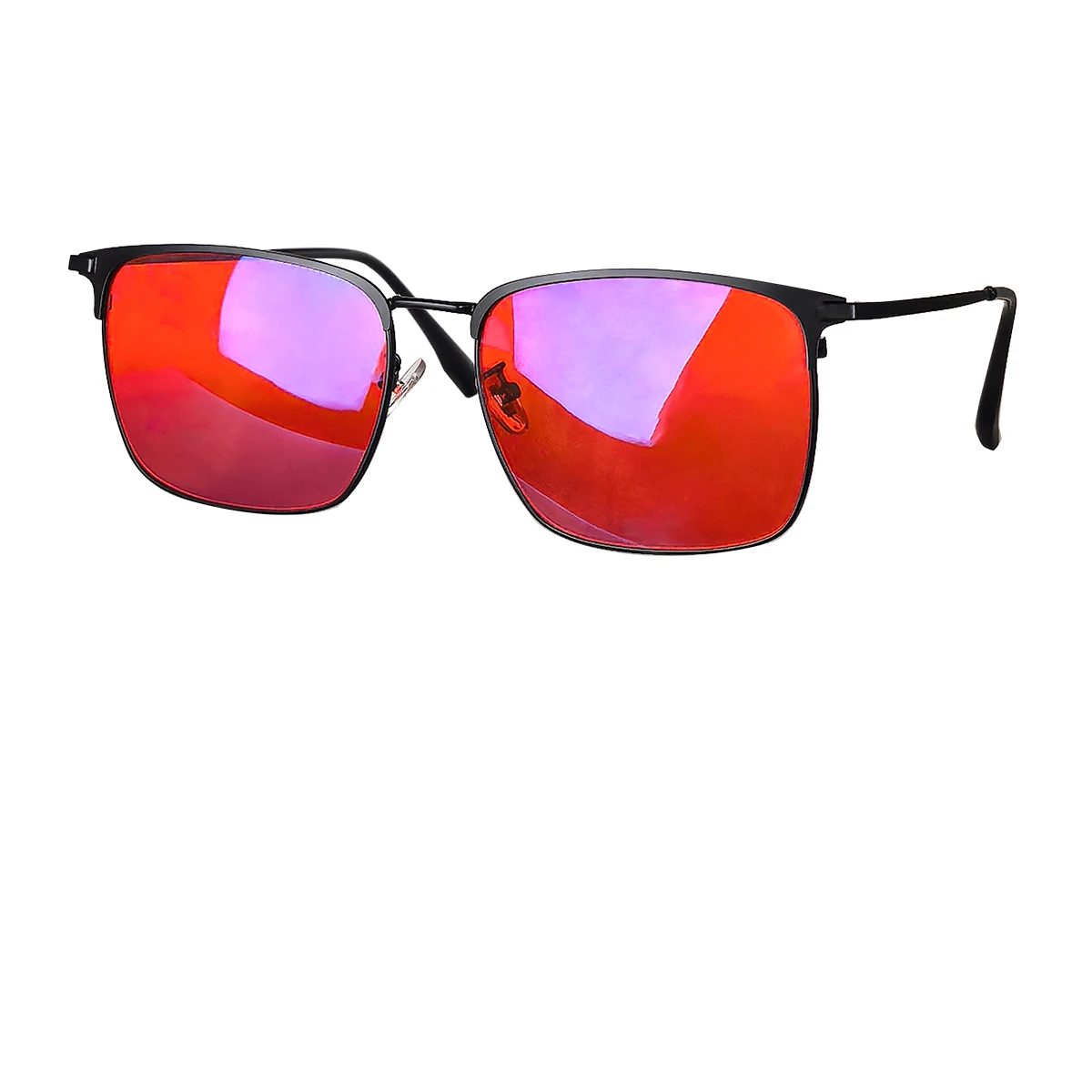 Große Brillen für Männer, bessere Schlafbrille mit roten Gläsern, lange Arbeitsbrille, orangefarbene Gaming-Brille, Nachtsicht beim Fahren – Detail 9