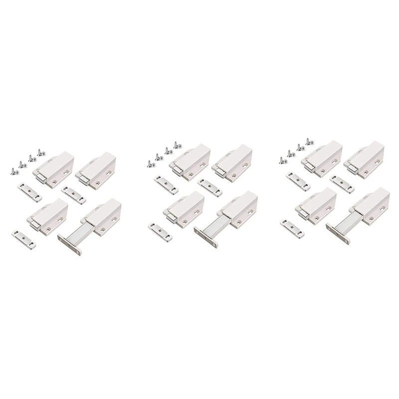 

Push Latch Heavy Duty 12 Pack Push To Open Cabinet Hardware Magnetic Contact Latches For Large Door Push White