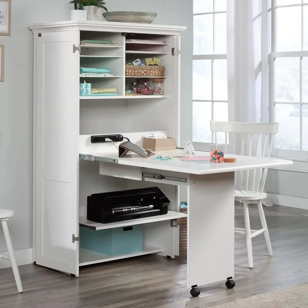 Miscellaneous Storage Craft & Sewing Armoire, L: 35.11" x W: 21.81" x H: 61.58", Glacier White finish 5