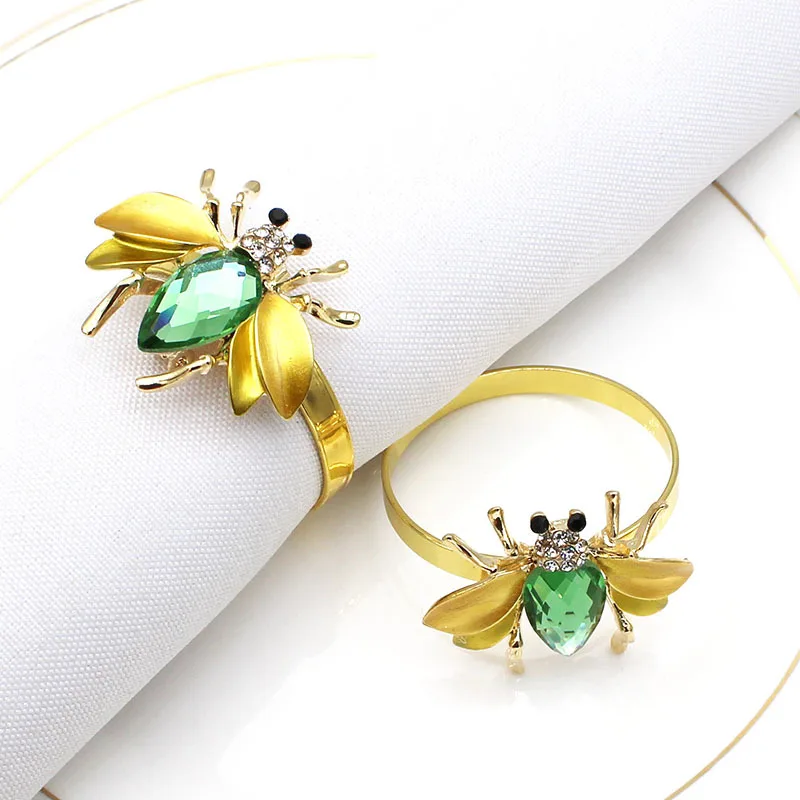 

4pcs/lot New napkin buckle simulation metal insect napkin ring desktop decoration napkin ring