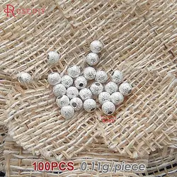 Silver and Gold Matte Brass Round Beads for Handmade Jewelry Crafting (18718 - Silver Color)