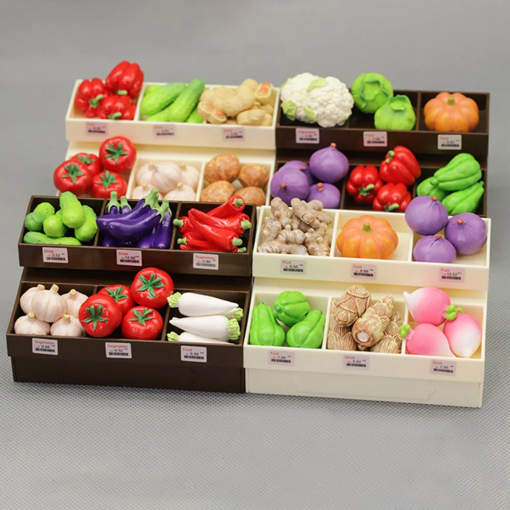 1/12 Miniature Furniture Simulation Fruit Snack Rack Model Dollhouse Micro Food Selling Shelve Shooting Prop Kitchen Toy Gift 5