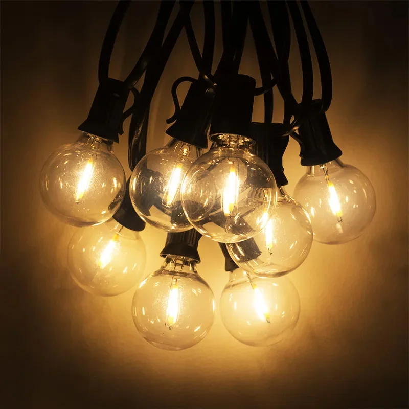 220V Shatterproof Waterproof 7.5M 10 LEDs G40 Ball String Lights &ndash; Patio/Pub/Xmas Decor, All-Year Plastic Lights