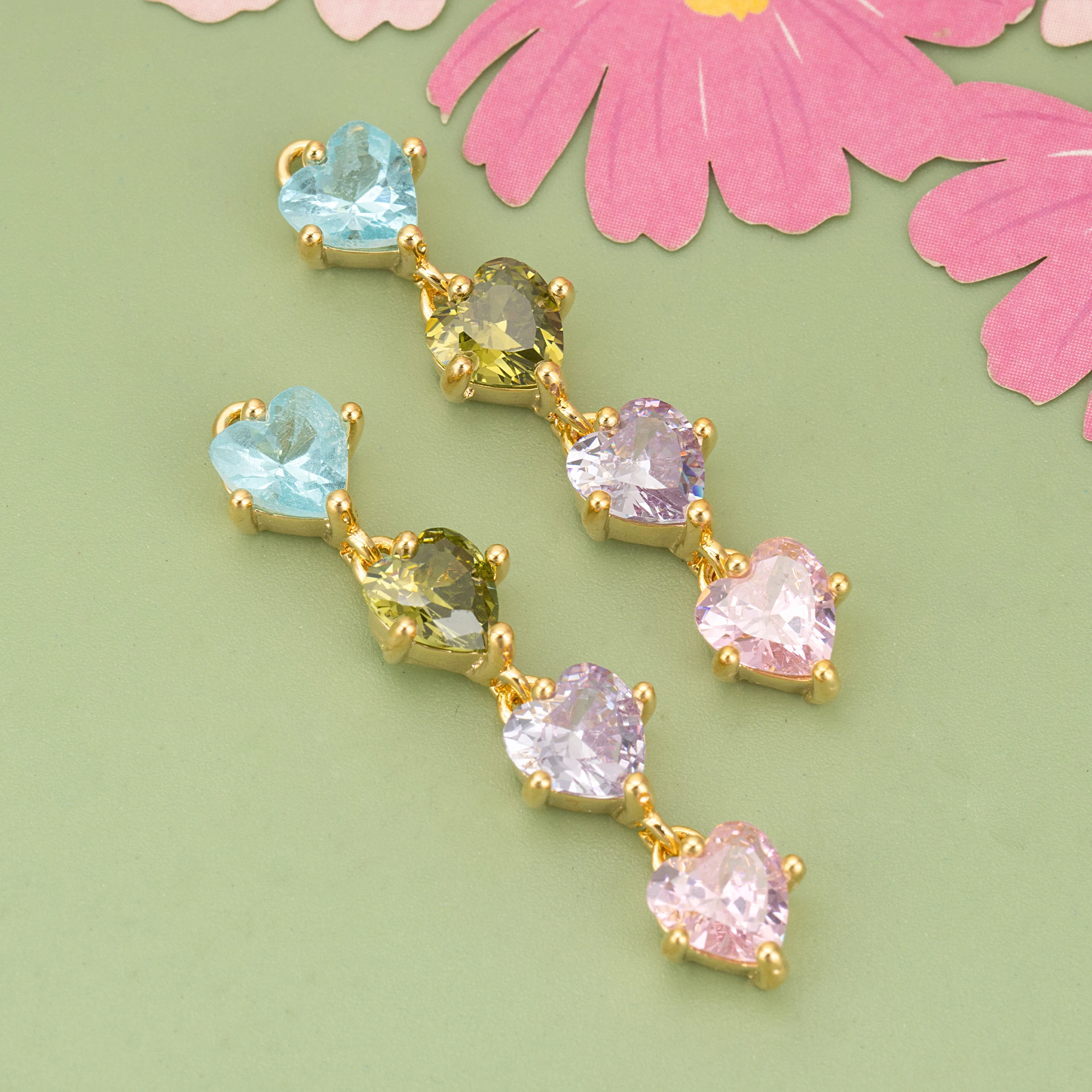YEGUI ME52, 쥬얼리 액세서리, 18k 금 도금, 구리, 니켈 프리, 지르콘, 핸드메이드, 참, 쥬얼리 제작, DIY 펜던트, 로트당 6 개