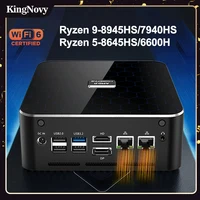Gaming Mini PC AMD Rzyen 9 8945HS R7-8845HS Radeon 680M 2xDDR5 2xPCIe4.0 Dual 2.5G LAN Desktop Gamer Mini Computer WiFi6 BT5.2 1