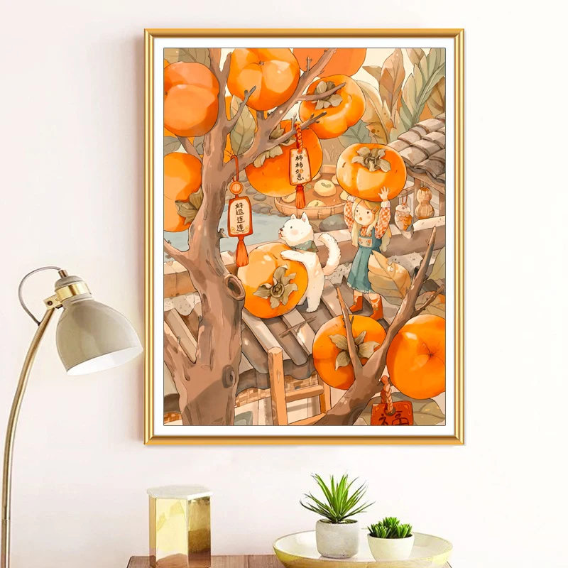 DIY 11CT Cross Stitch Embroidery Kits The Joy of Harvest Needlework Craft Set Cotton Thread Printed Canvas Home Decoration cross stitch kit