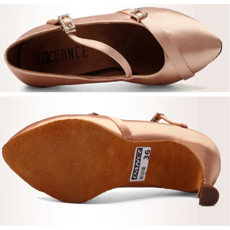 Women Professional Satin Standard Ballroom Party Modern Latin Dance Shoe Prom Waltz Tango Dancing Heels Closed Toe Salsa Shoes 4