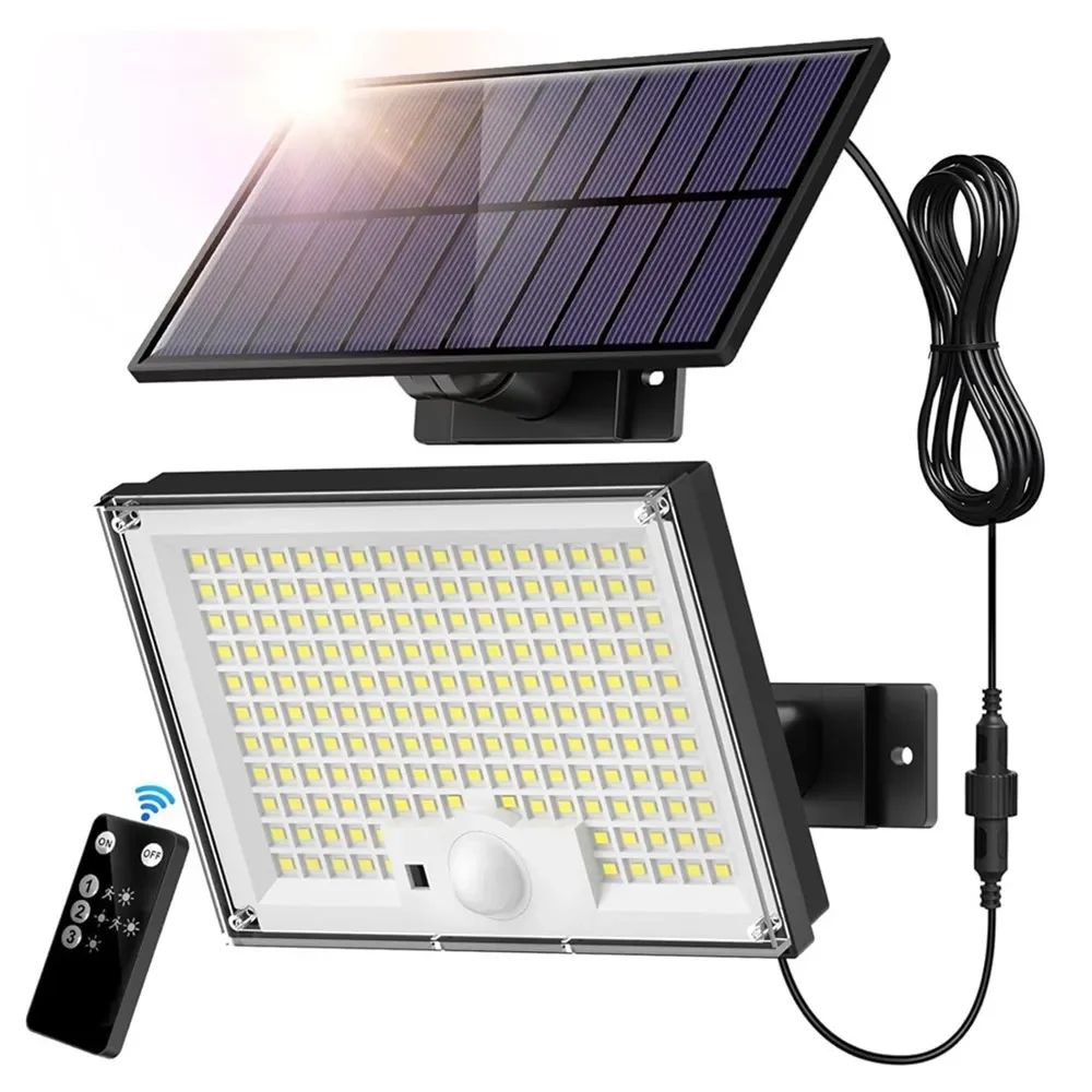 Solar Outdoor Lights 172LED 318LED 3Modes Split Motion Sensor Waterproof Flood Yard Patio Garden LED Flood Light