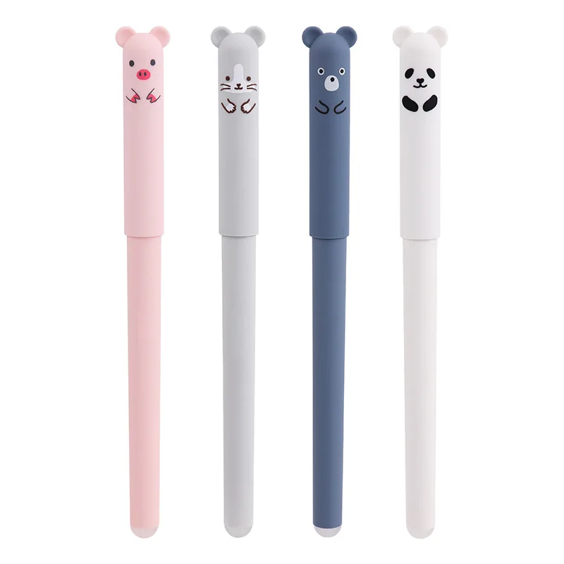 100pcs-gel-pens-035mm-erasable-black-ink-wholesales-school-office-supply-gift-stationery-cute-cartoon-ballpoint-pen