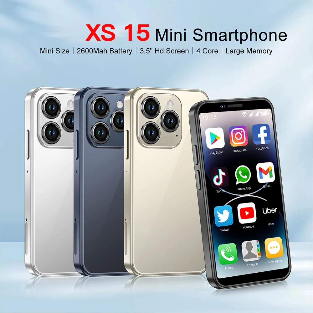 REMIK XS15 Mini Smartphone 4G LTE Android 4GB RAM 128GB ROM 3.5" Display 5MP Camera Dual SIM With Play Store WhatsAPP