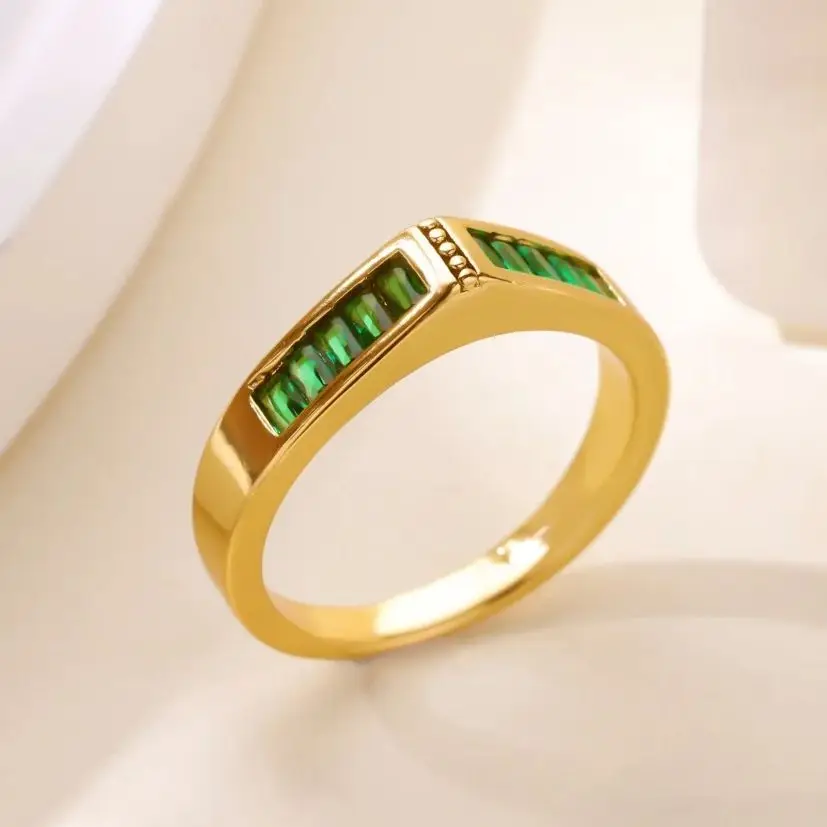 Green Cubic Zirconia Rings for Women