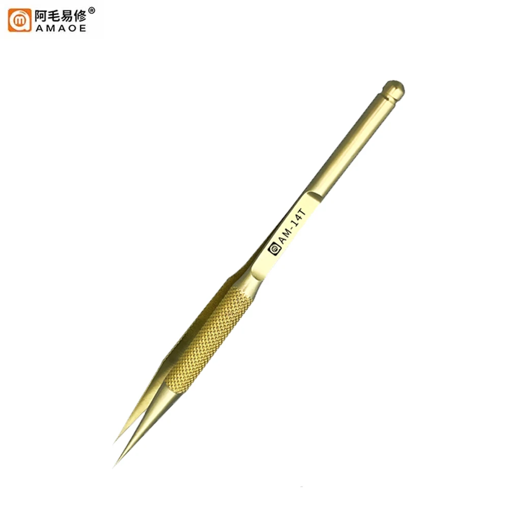 

AMAOE 14T/14U Titanium Alloy Tweezers High Hardness Oxidation Resistance Antimagnetism Anticorrosion Phone Repair Tool